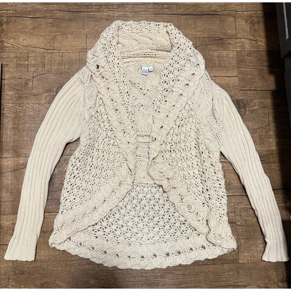 The territory ahead crochet cascading knit cardigan